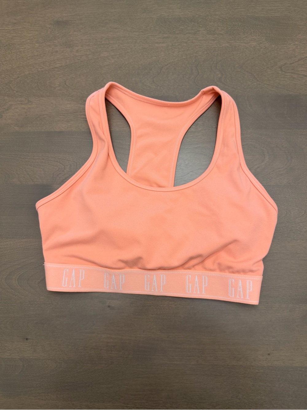 GapFit PowerMove T-Back Sports Bra Size Medium Coral Orange